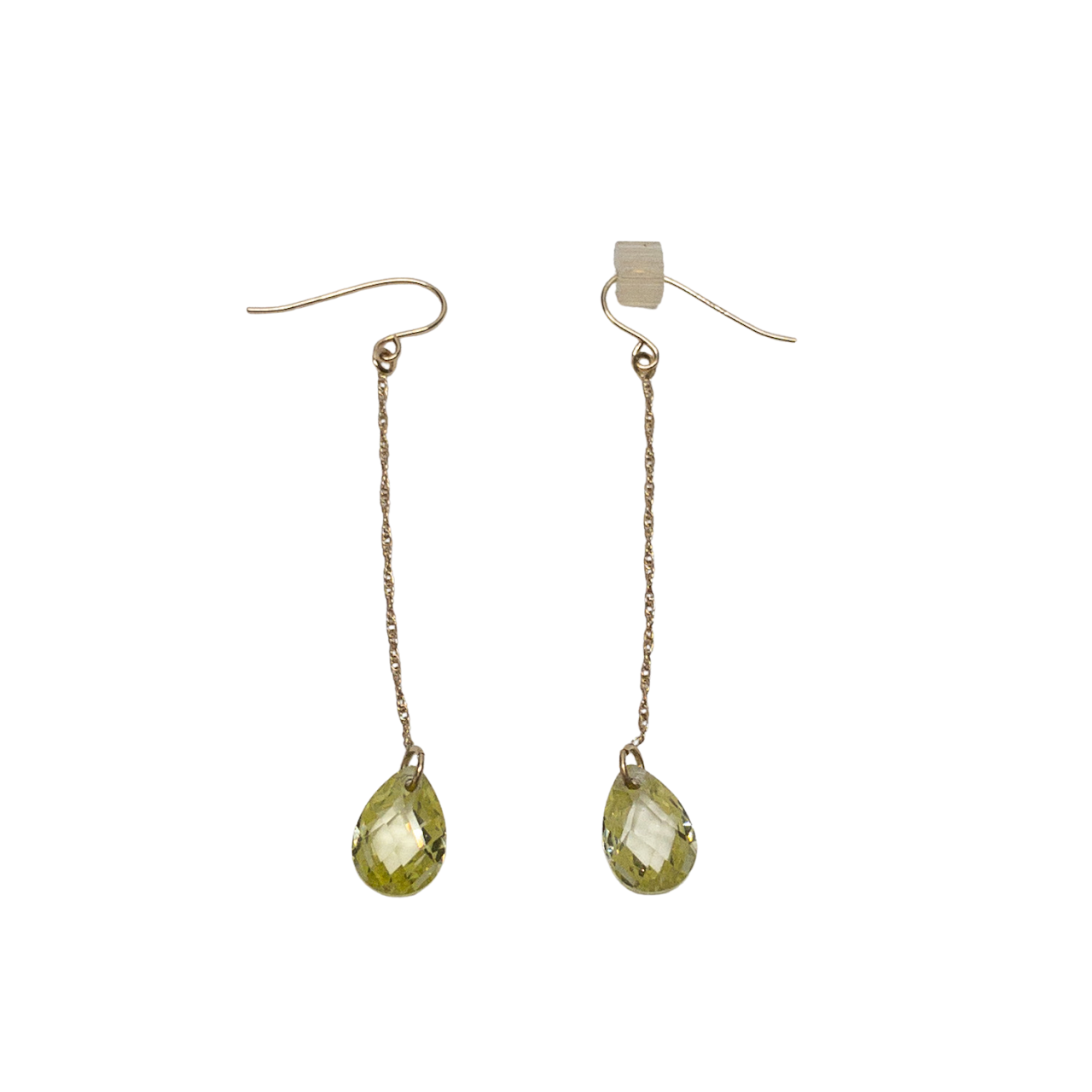 14K Gold Cubic Zirconia Drop Earrings