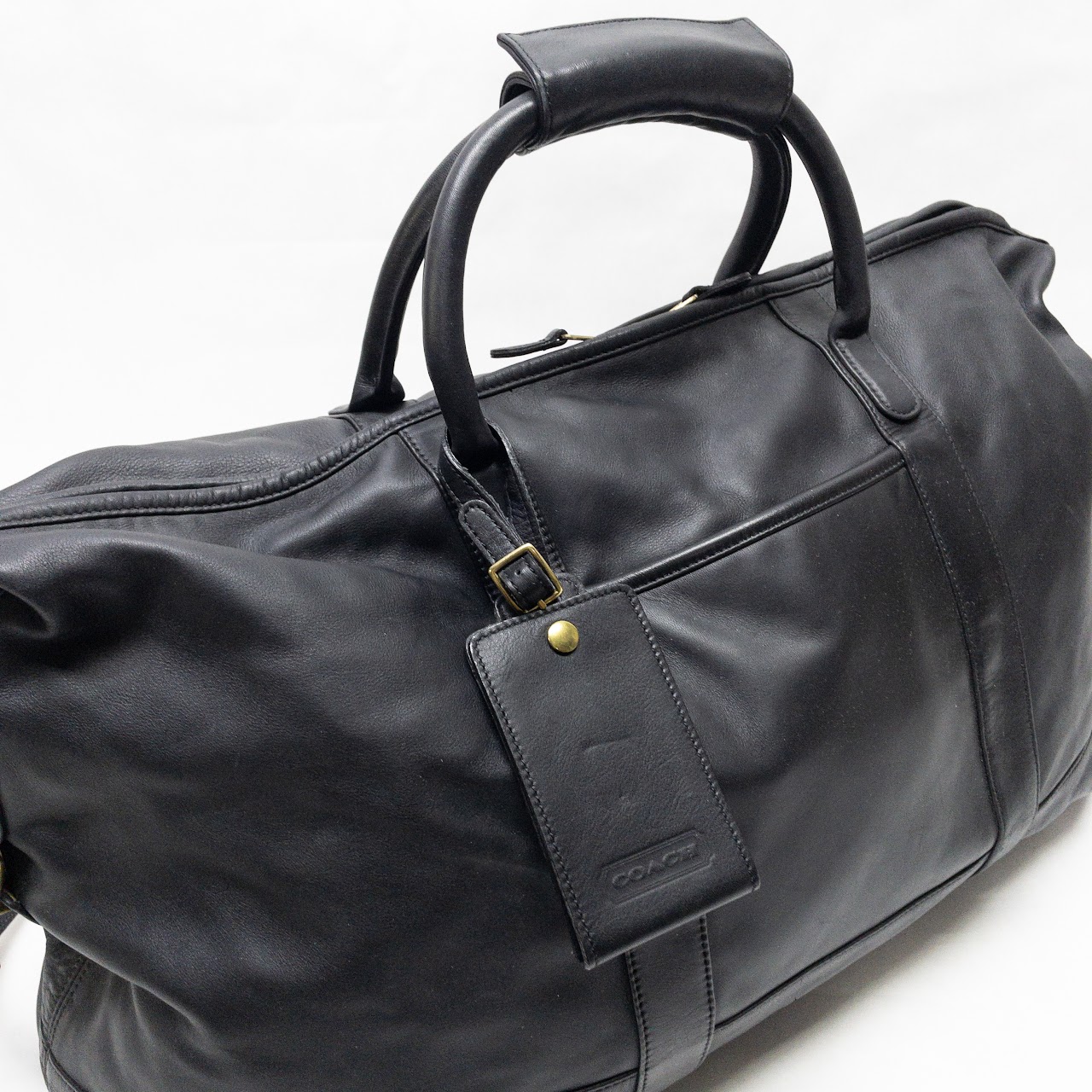 Coach Black Leather Duffel Bag