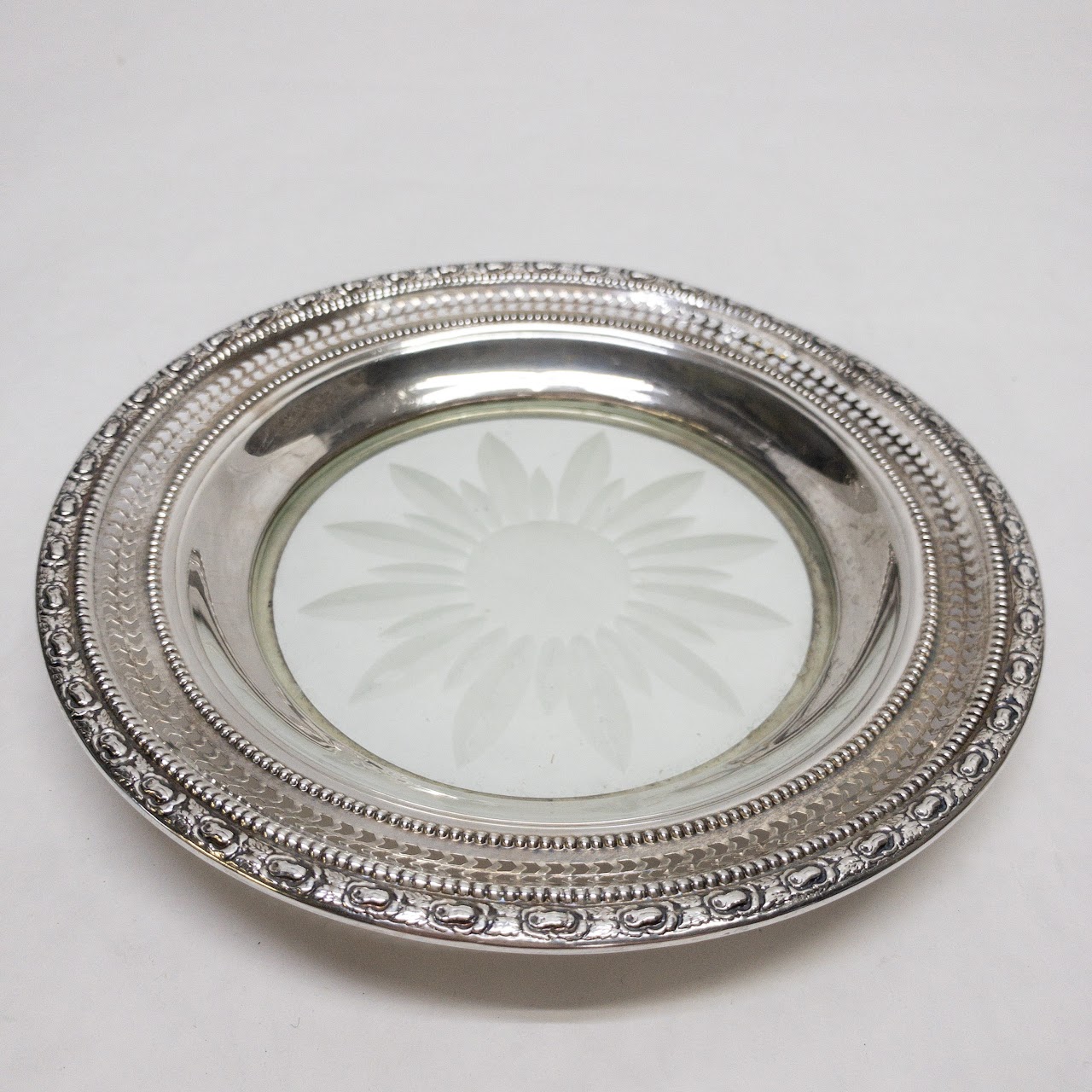 Sterling Silver & Glass Decorative Dish