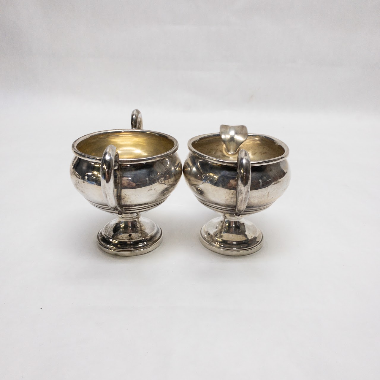 Sterling Silver Weighted Base Cream & Sugar Pair