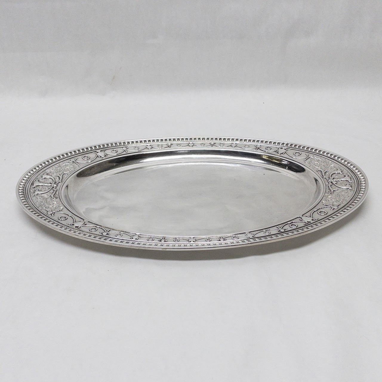 Sterling Silver Decorated Oval Platter