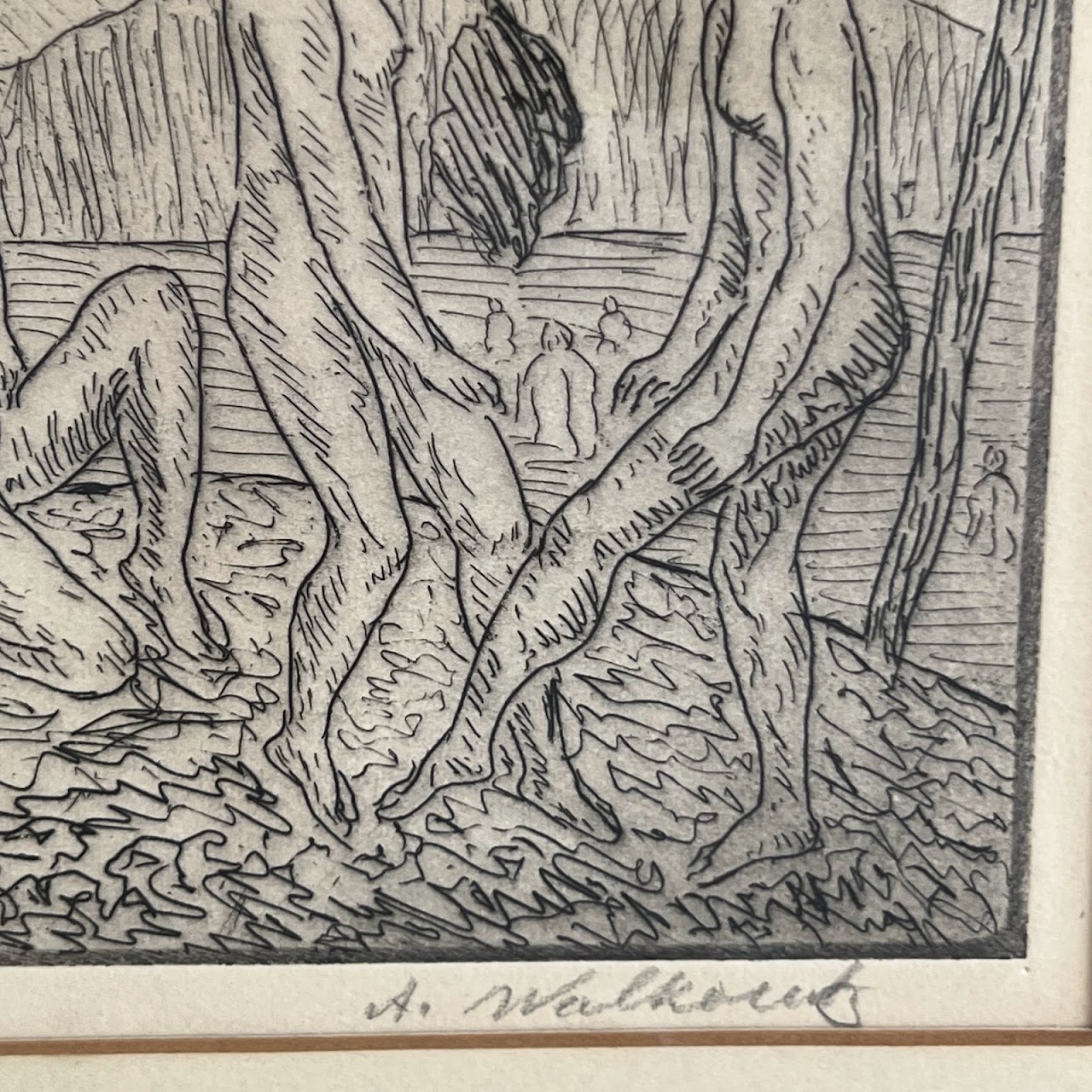 Abraham Walkowitz Signed Etching