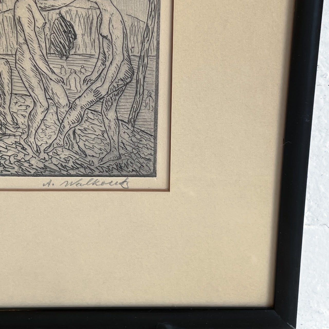 Abraham Walkowitz Signed Etching