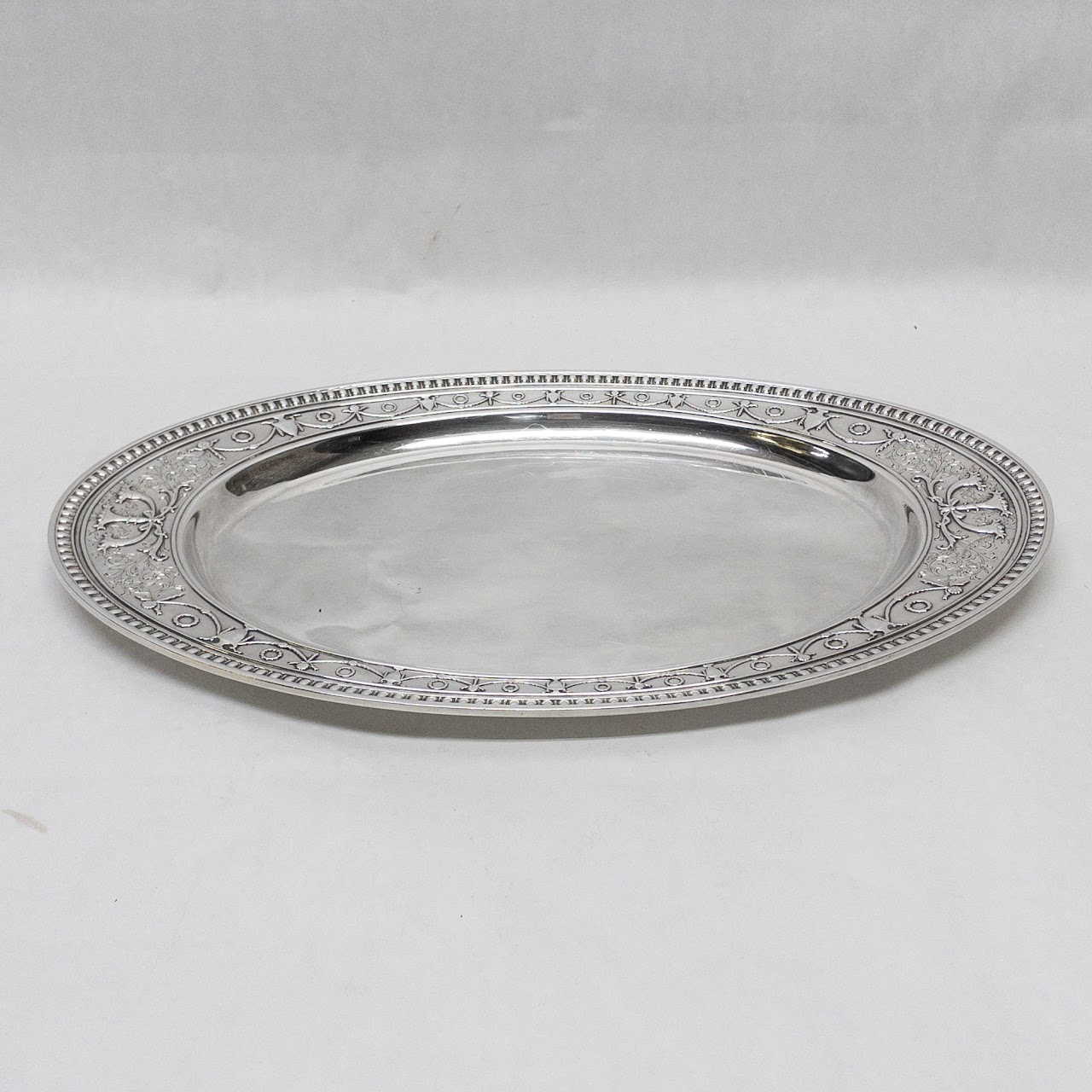 Sterling Silver Decorated Oval Platter