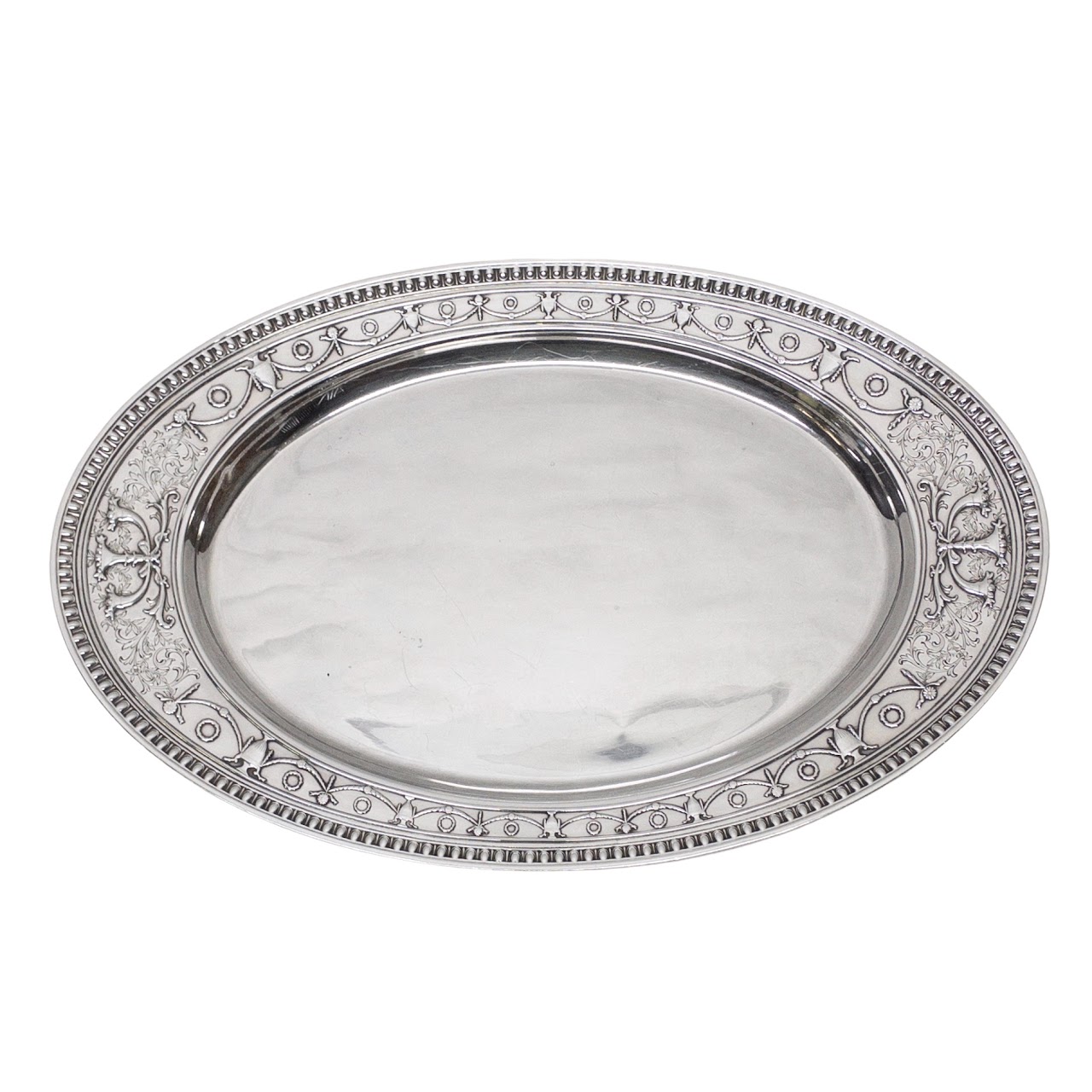 Sterling Silver Decorated Oval Platter