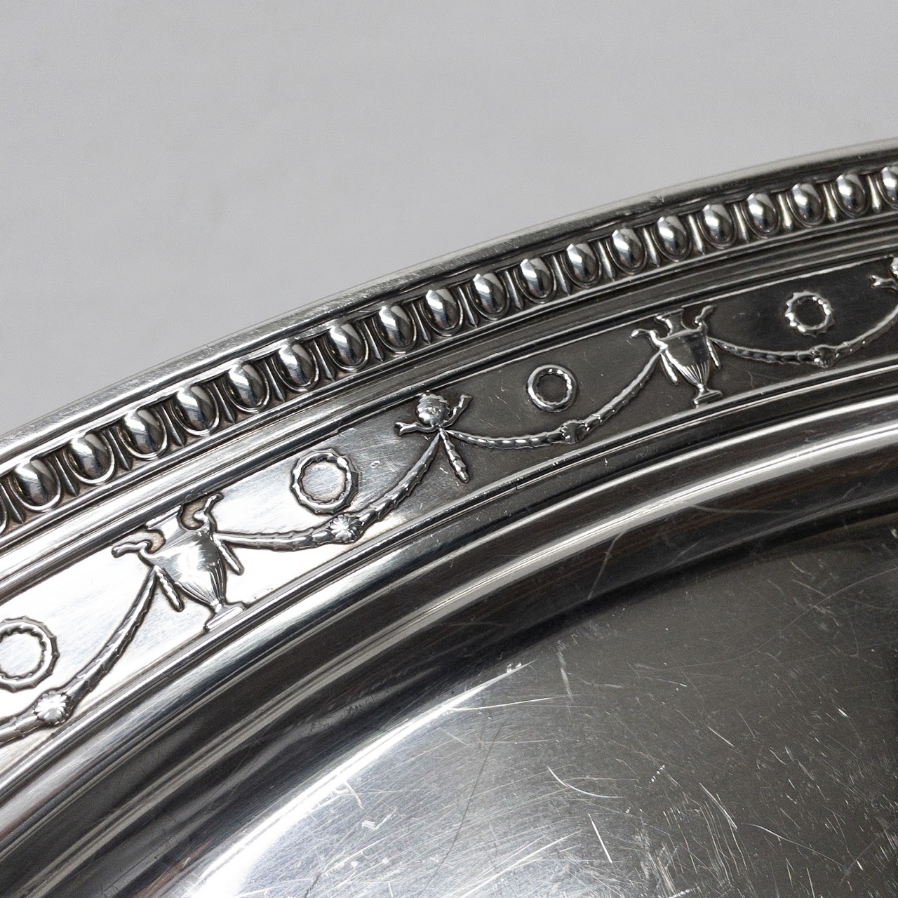 Sterling Silver Decorated Oval Platter