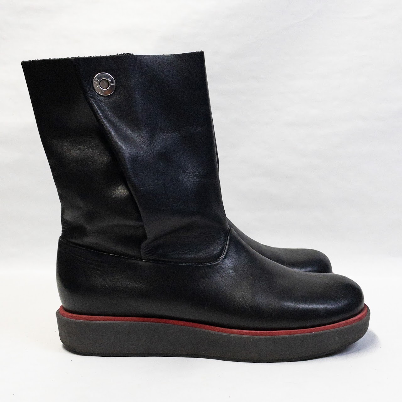 Jil Sander Navy Leather Boots