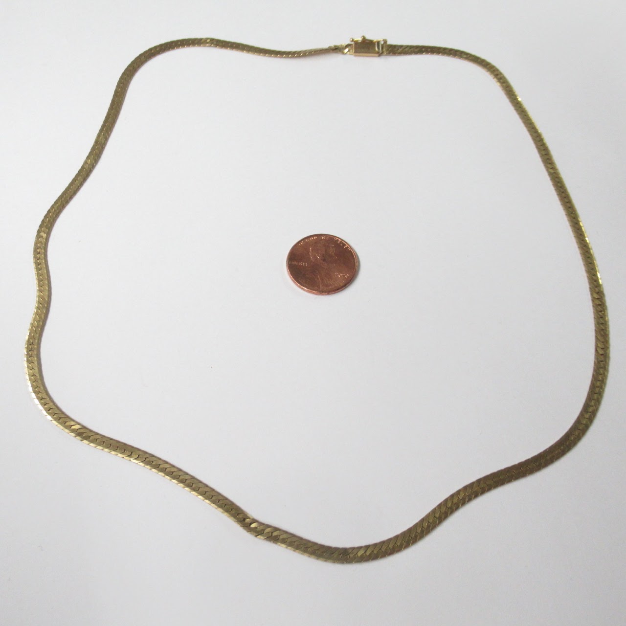 14K Gold Flat Chain Necklace