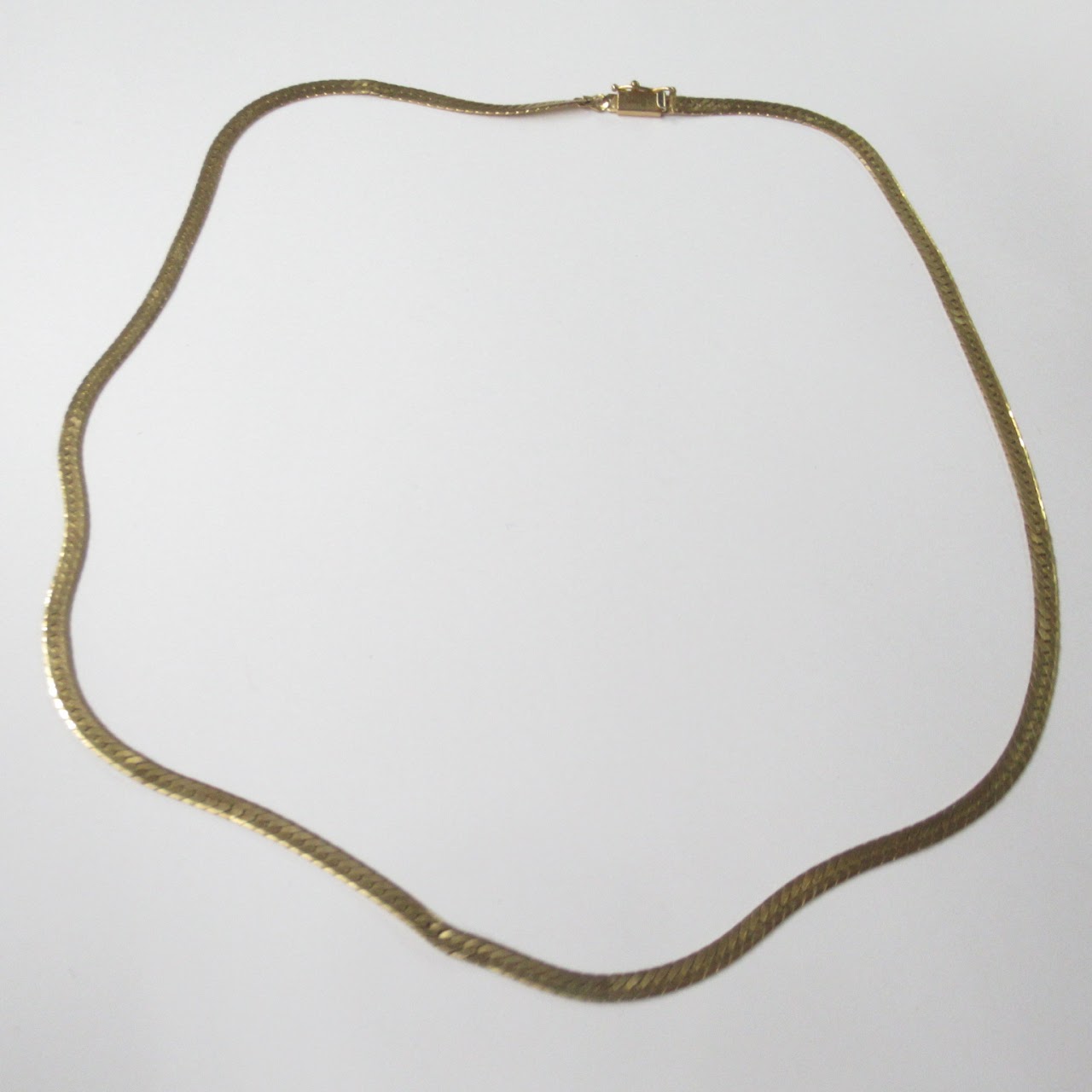 14K Gold Flat Chain Necklace