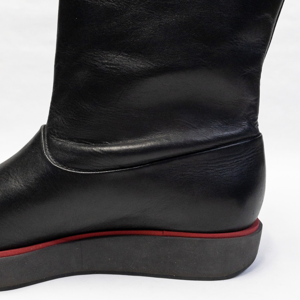 Jil Sander Navy Leather Boots