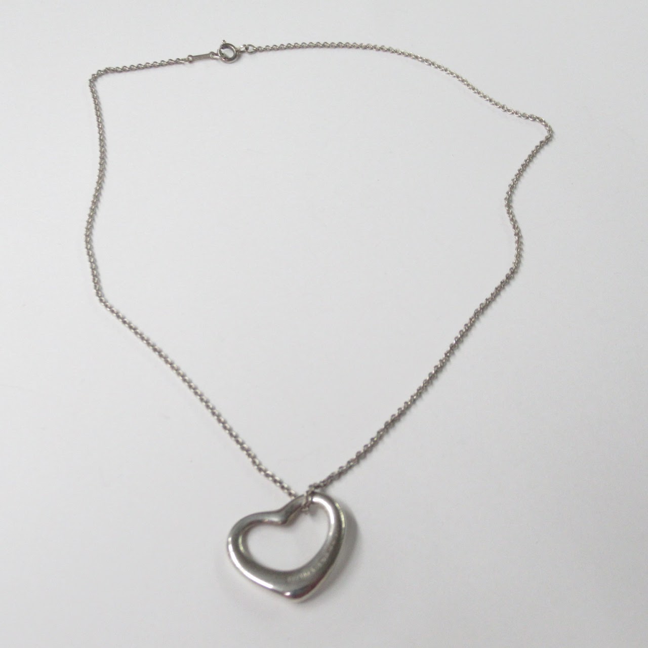 Tiffany & Co. Sterling Silver Elsa Peretti Heart Necklace