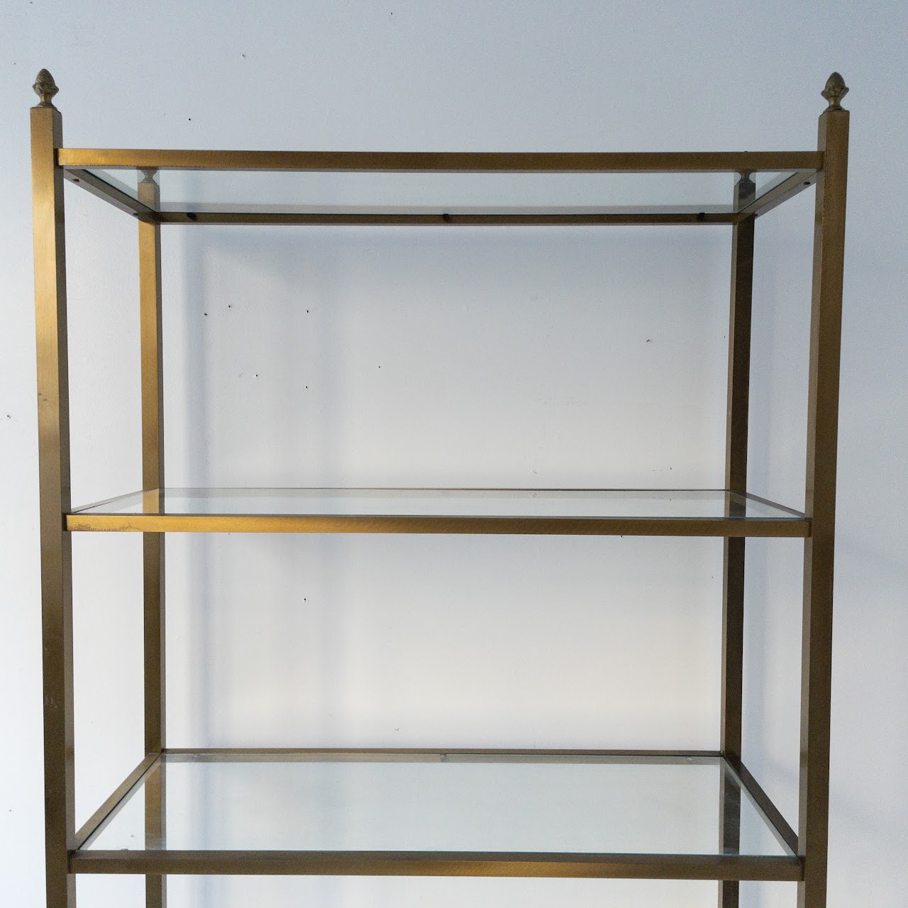 Vintage Brass and Glass Étagère