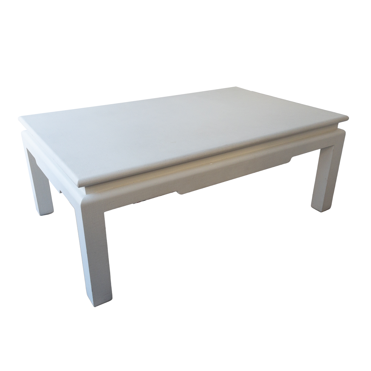 White Grasscloth Custom Coffee Table