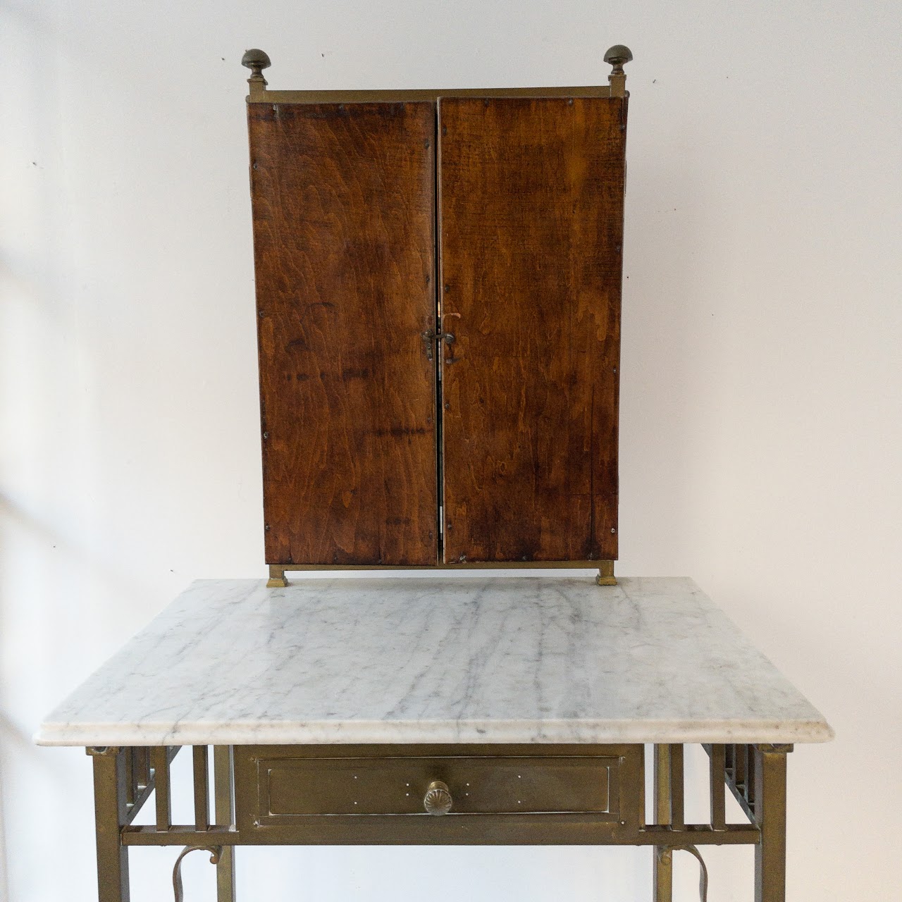 Vintage Marble and Brass Vanity Table