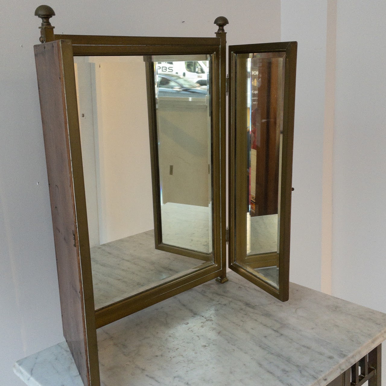 Vintage Marble and Brass Vanity Table