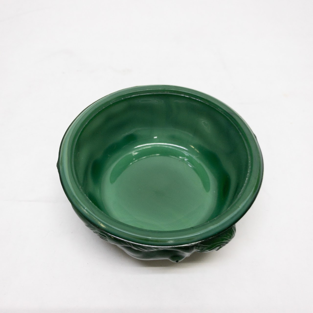 Art Nouveau Style Malachite Glass Trinket Box