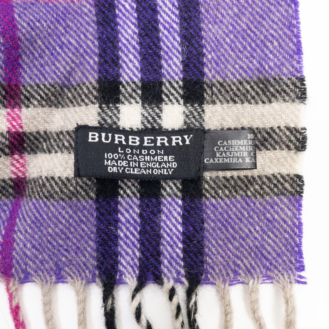 Burberry Purple Cashmere Muffler