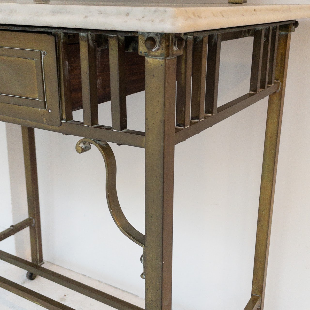 Vintage Marble and Brass Vanity Table