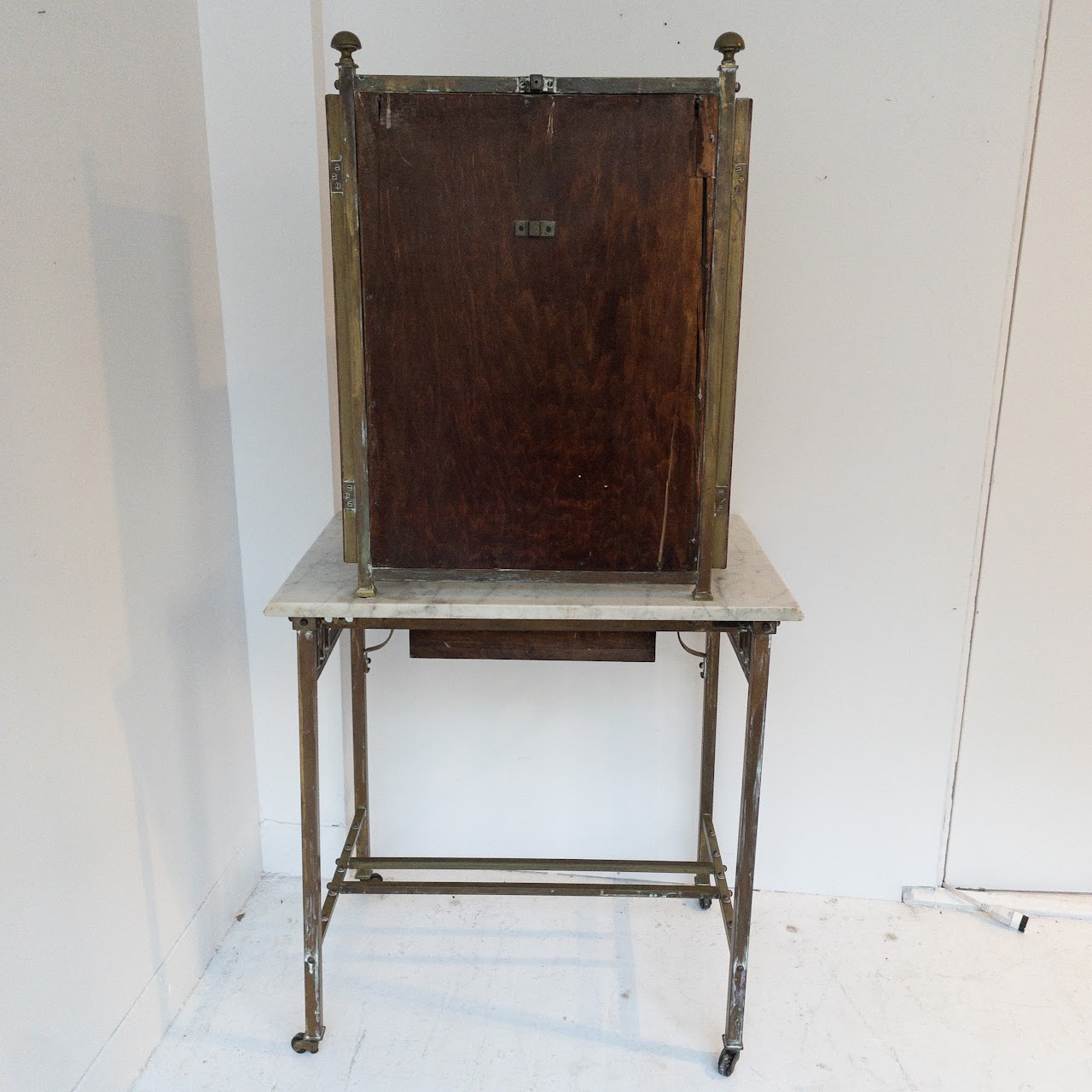 Vintage Marble and Brass Vanity Table