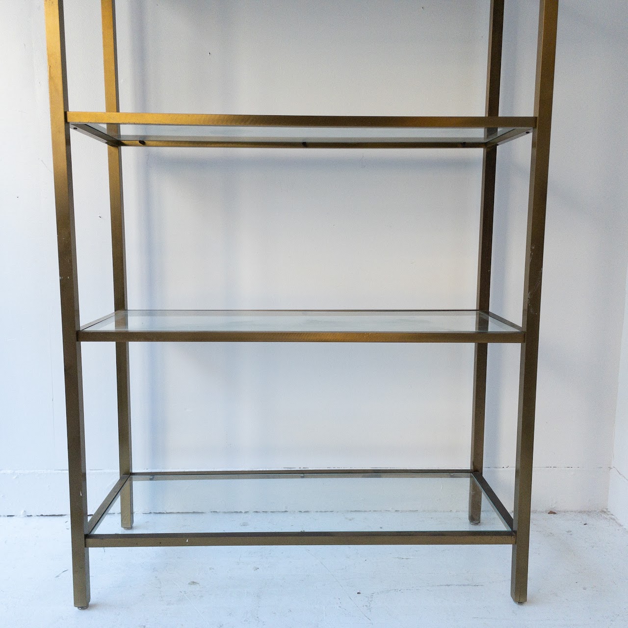 Vintage Brass and Glass Étagère