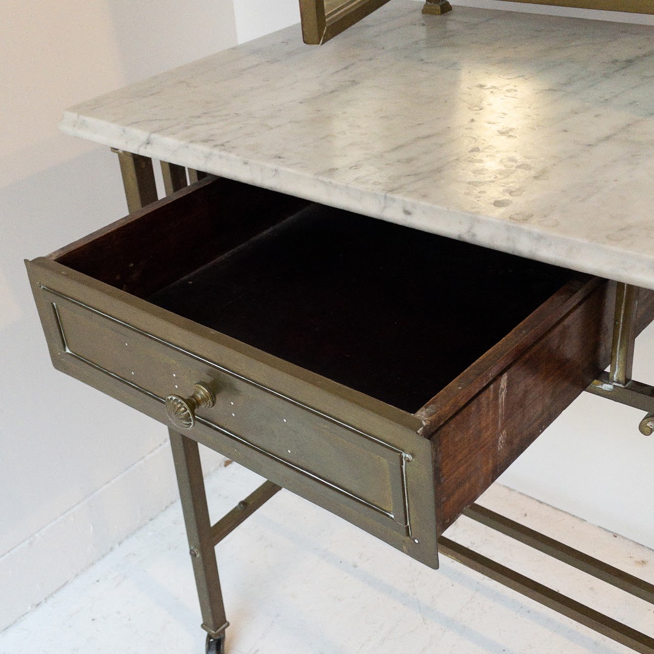 Vintage Marble and Brass Vanity Table