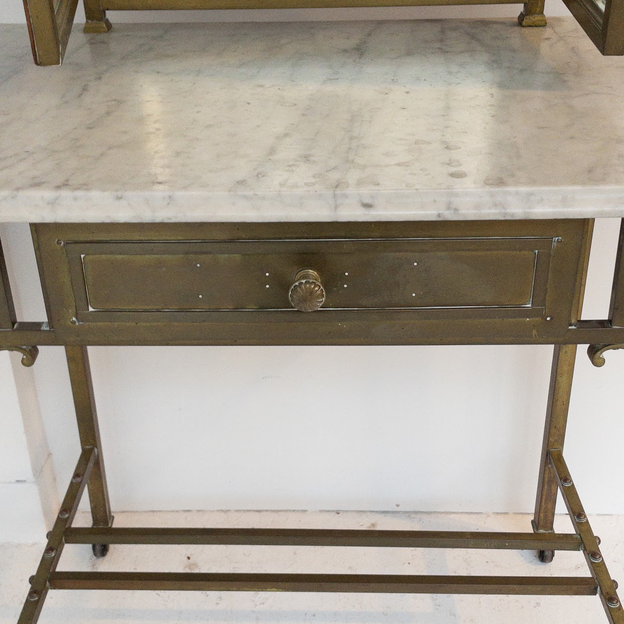 Vintage Marble and Brass Vanity Table