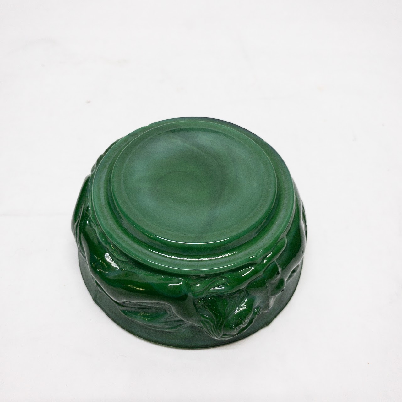 Art Nouveau Style Malachite Glass Trinket Box