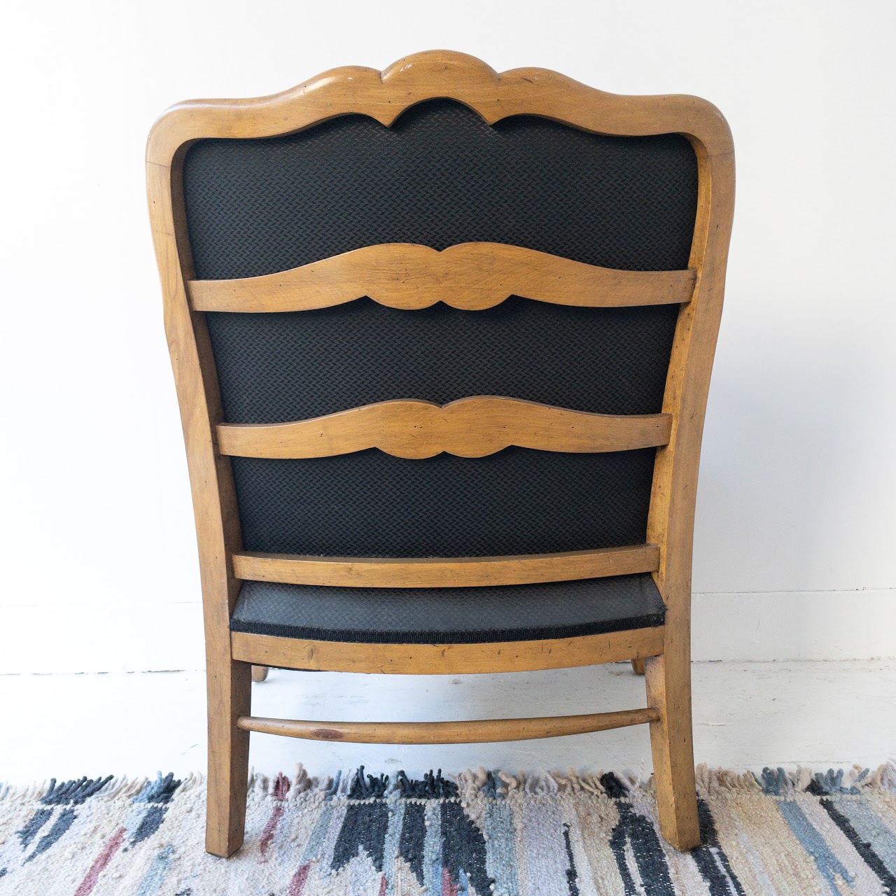 Vintage Carved Wood Bergère Chair