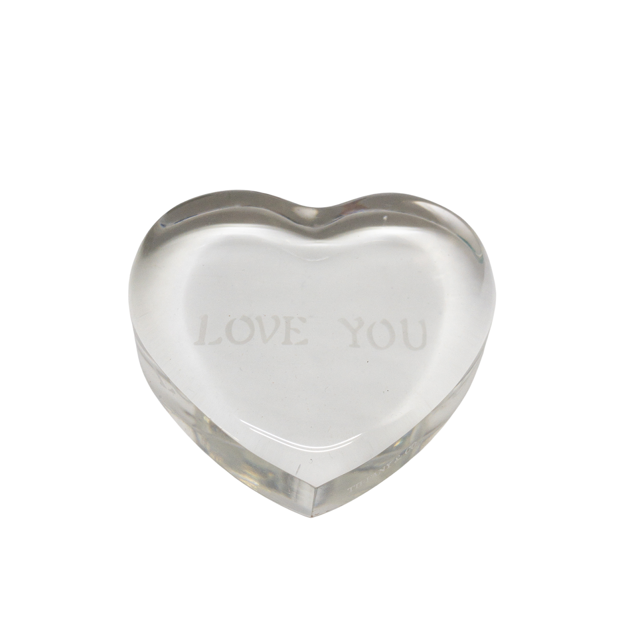 Tiffany & Co. 'Love You' Heart Paperweight