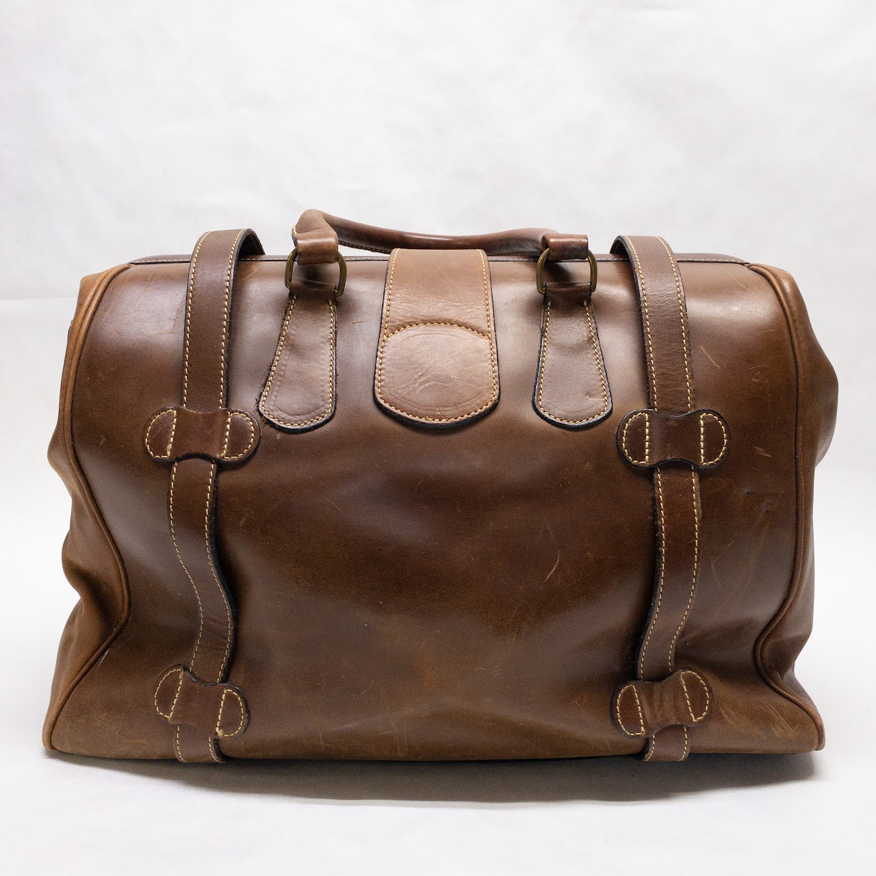 J. Peterman, Bags, J Peterman Gladstone Leather Canvas Weekender Travel  Doctor Bag Brown Tan