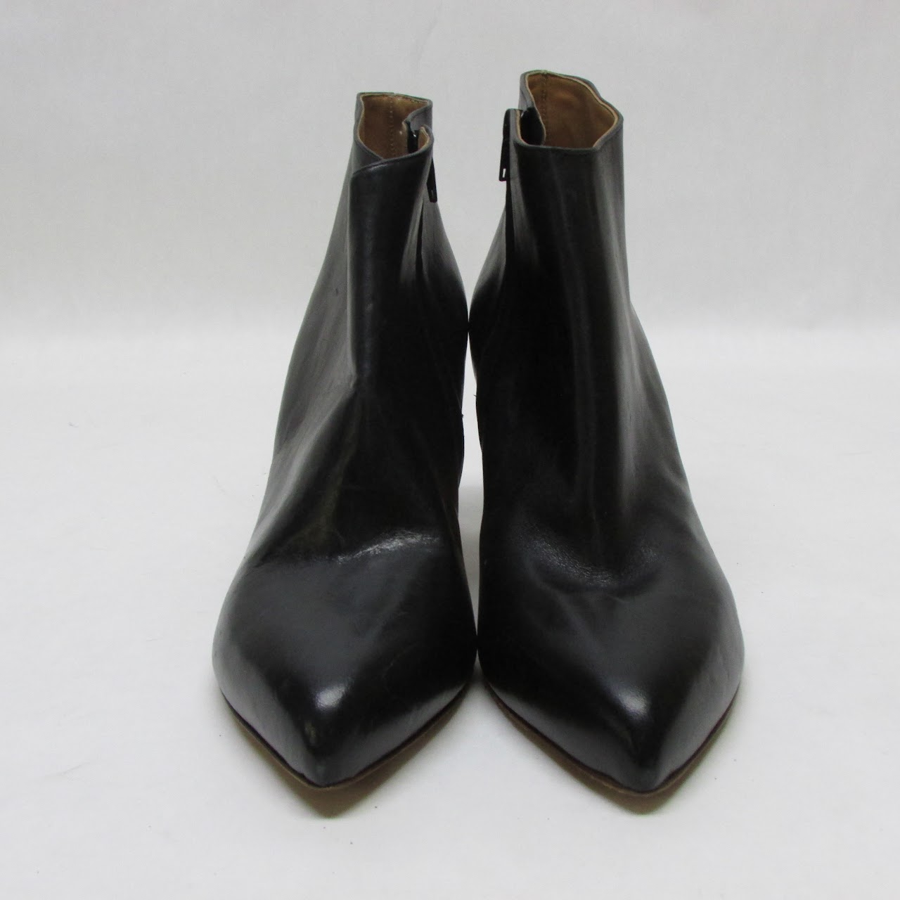 Maison Martin Margiela Ombre-Heeled Black Leather Ankle Booties