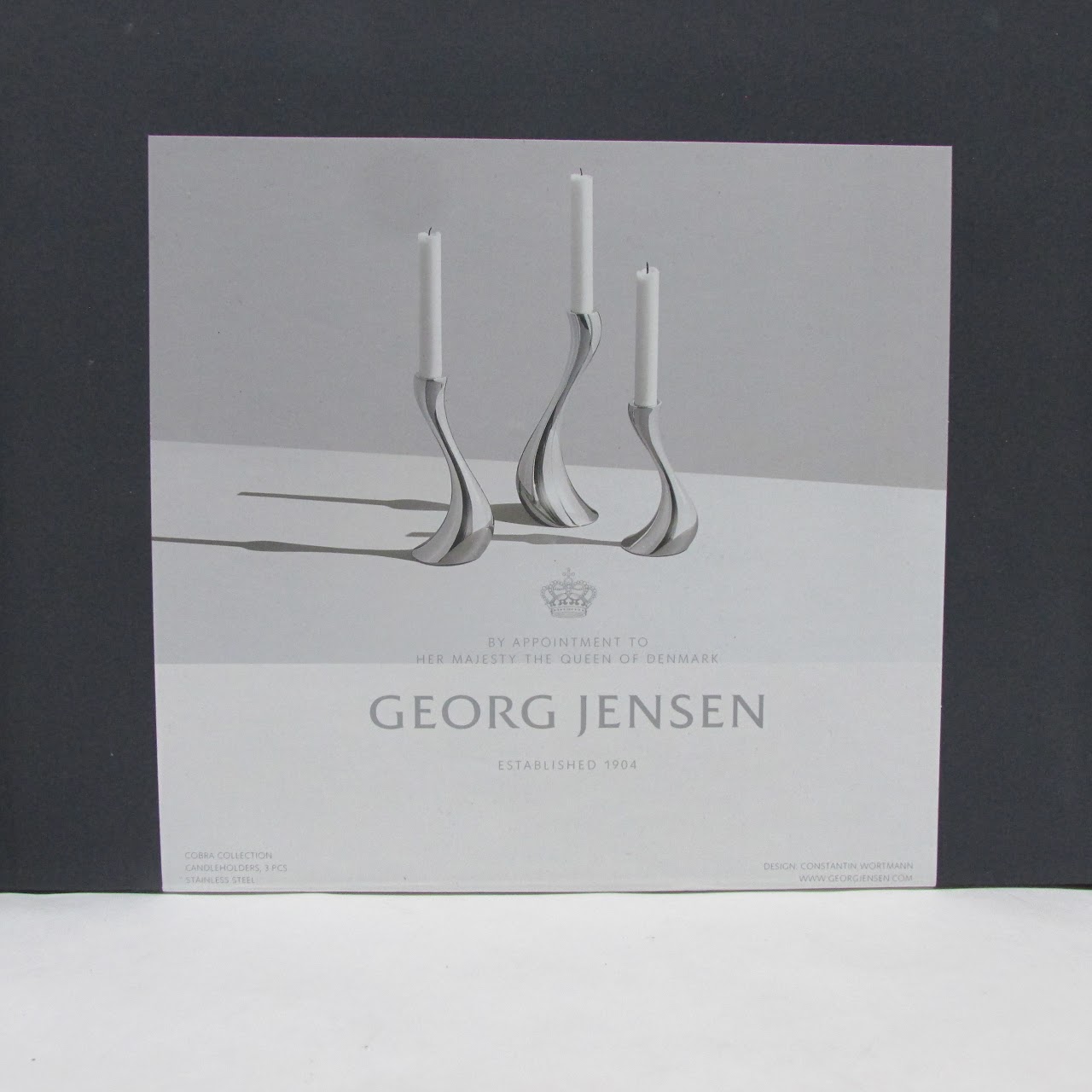 Georg Jensen NEW Cobra Collection Candle Holder Trio