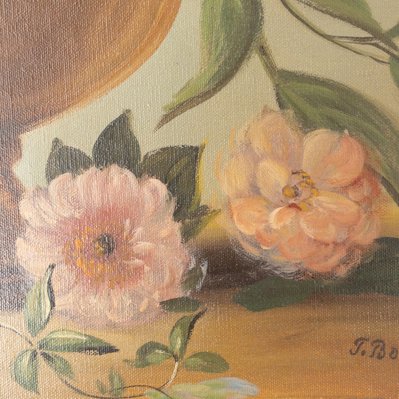 J. Bouder Signed Still Life Floral Painting