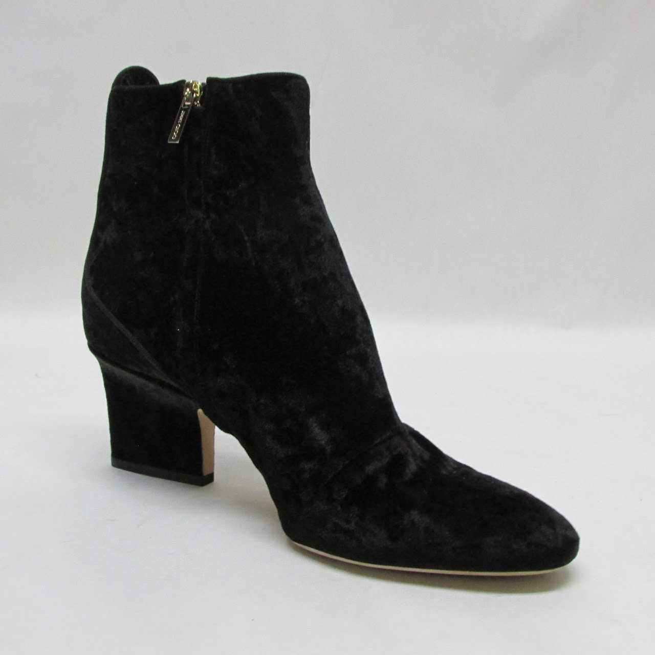 Jimmy Choo Crushed Black Velvet Ankle Booties