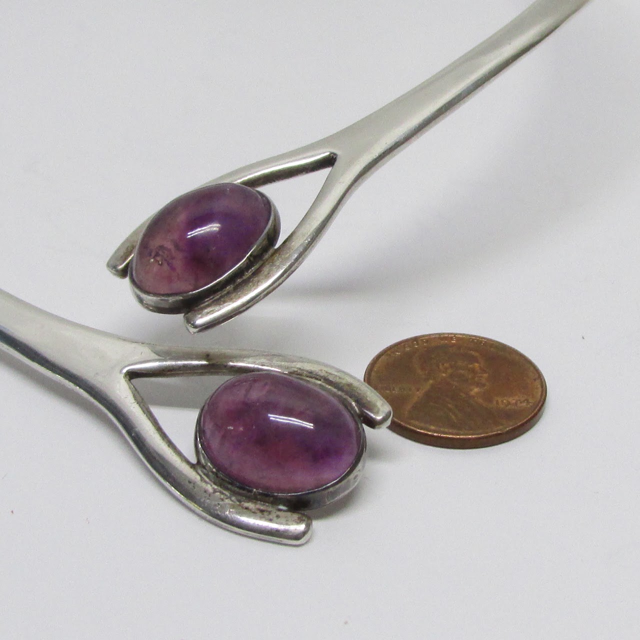 Sterling Silver & Amethyst Modernist Collar Necklace