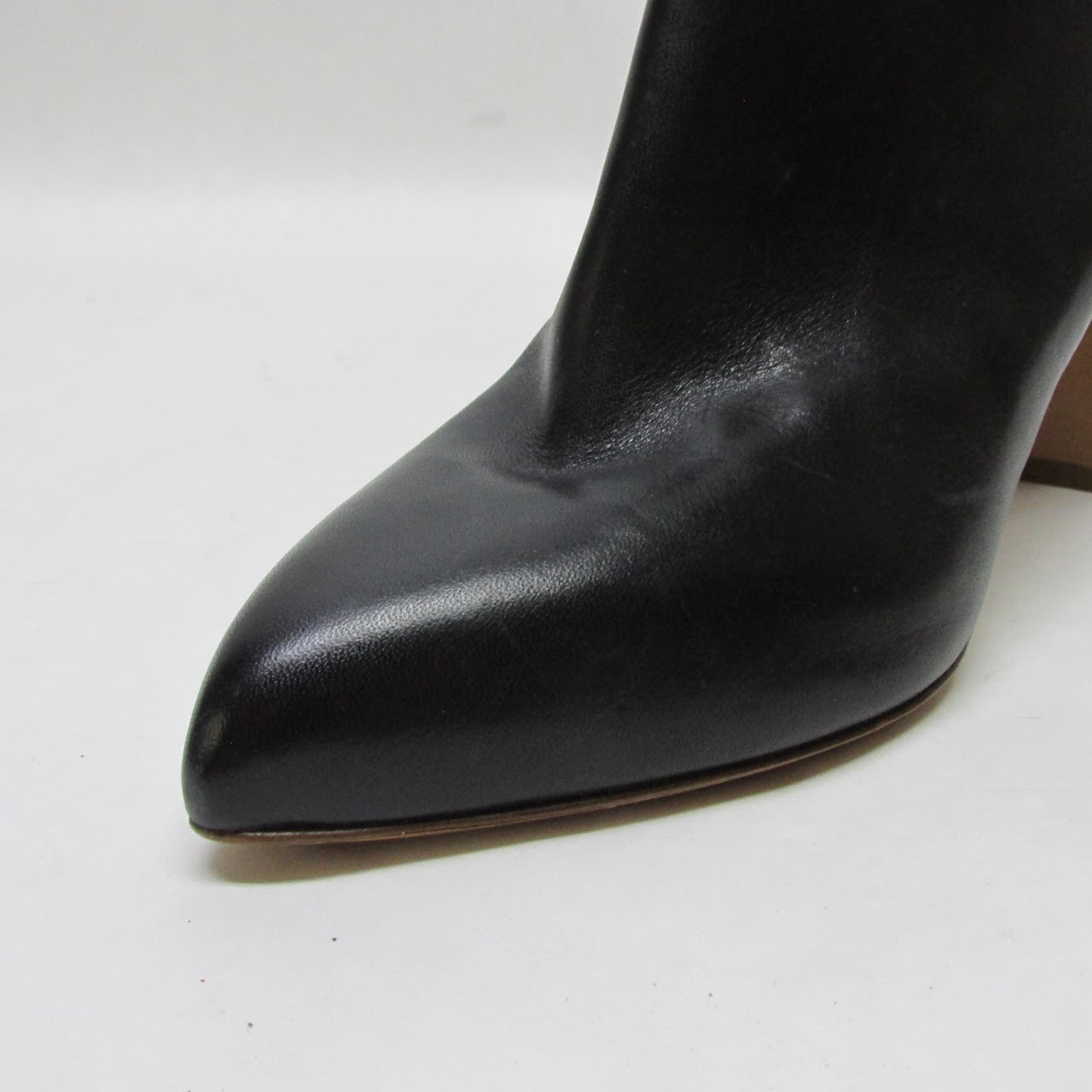 Maison Martin Margiela Ombre-Heeled Black Leather Ankle Booties