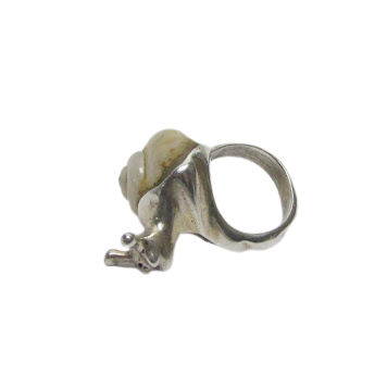 Sterling Silver & Shell Snail Ring