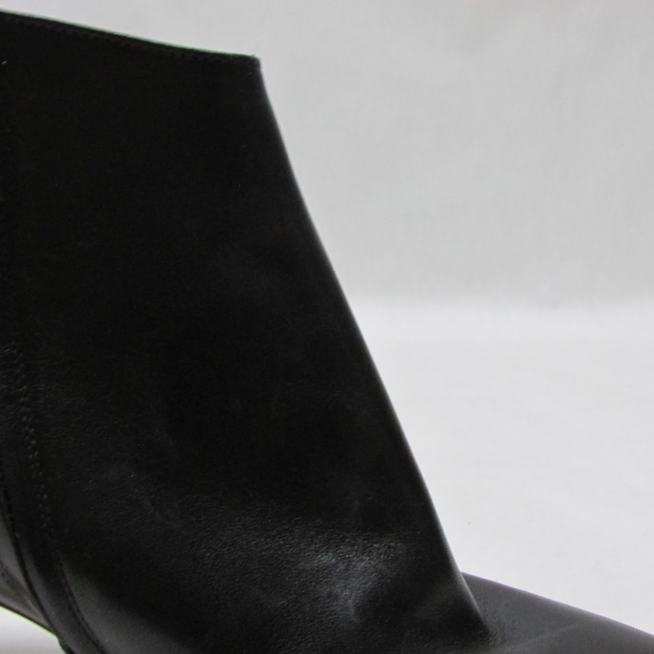 Maison Martin Margiela Ombre-Heeled Black Leather Ankle Booties