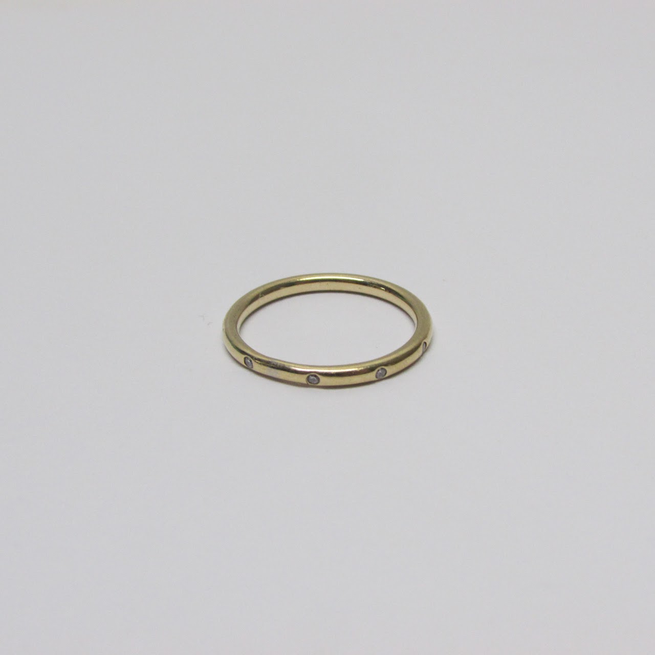 14K Gold & Diamond Thin Band Ring