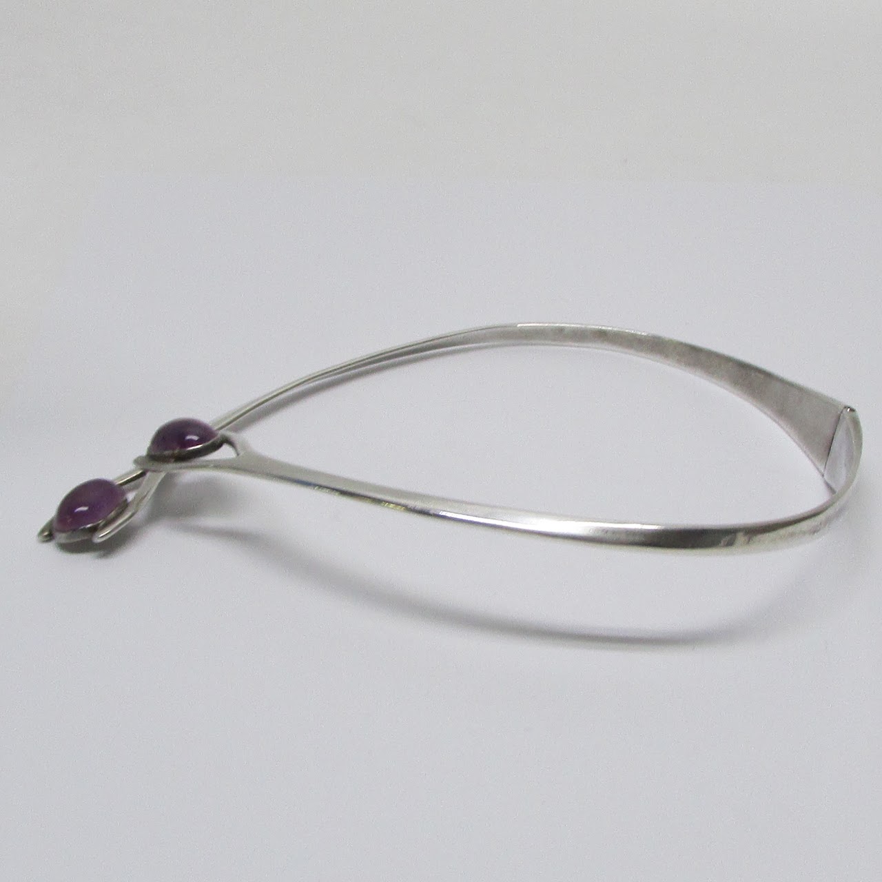 Sterling Silver & Amethyst Modernist Collar Necklace