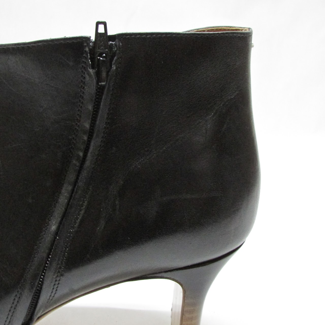 Maison Martin Margiela Ombre-Heeled Black Leather Ankle Booties