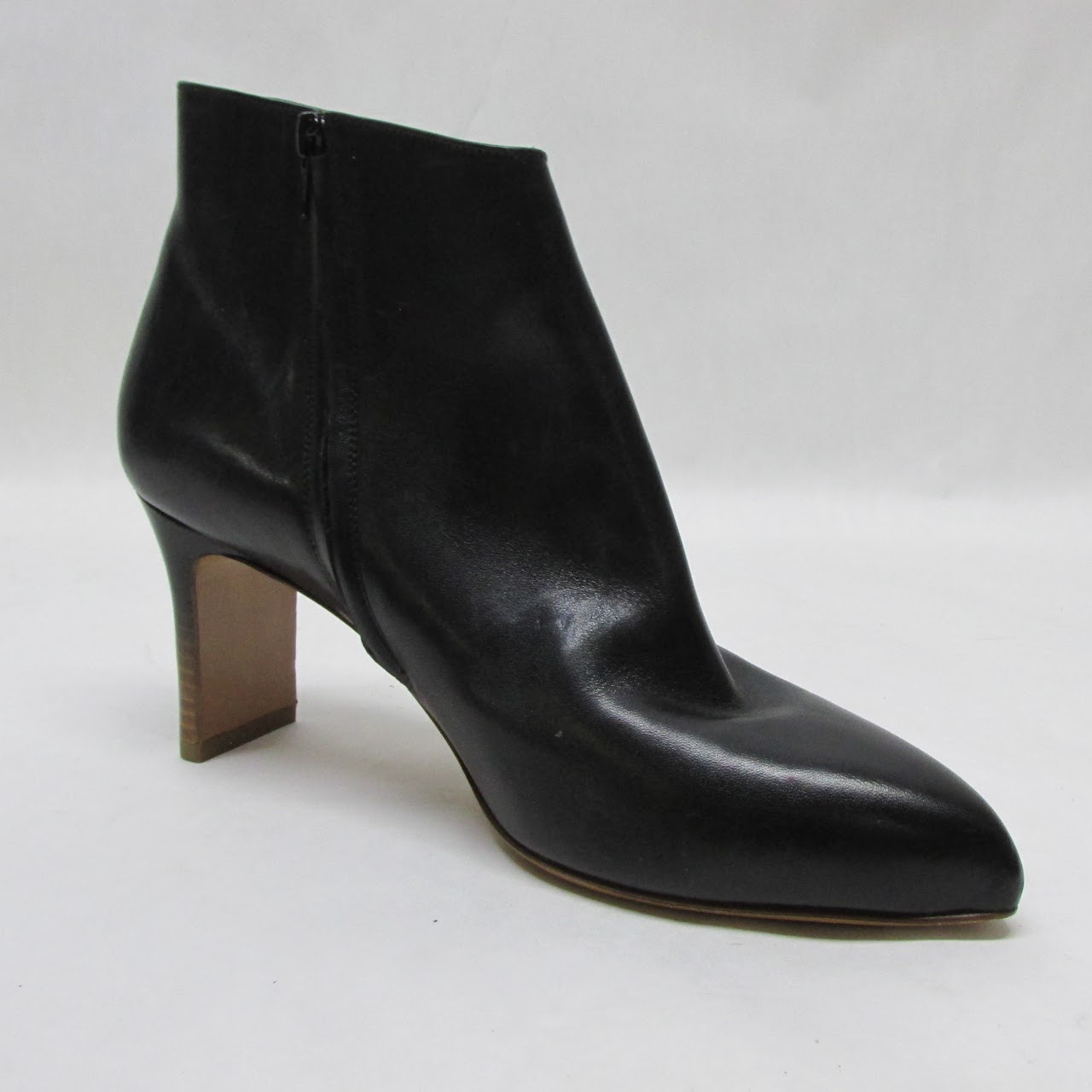 Maison Martin Margiela Ombre-Heeled Black Leather Ankle Booties