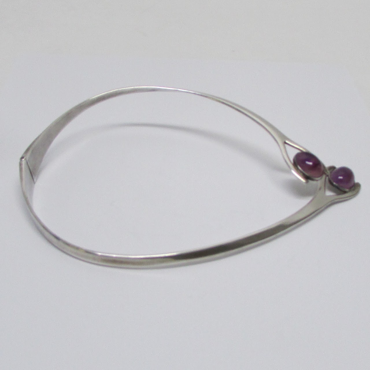 Sterling Silver & Amethyst Modernist Collar Necklace