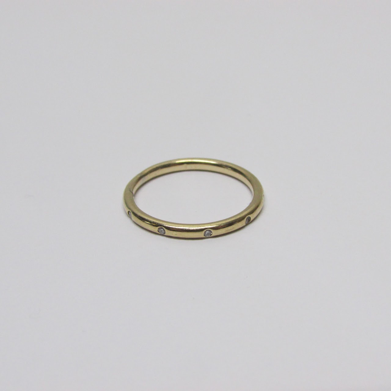 14K Gold & Diamond Thin Band Ring