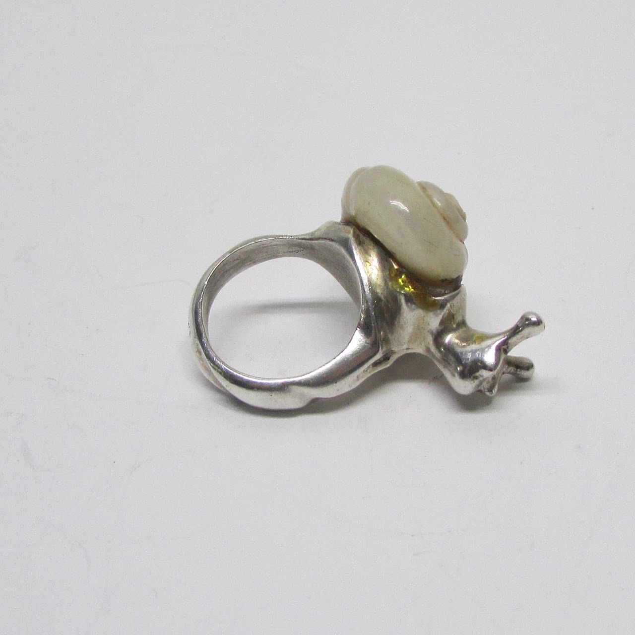 Sterling Silver & Shell Snail Ring