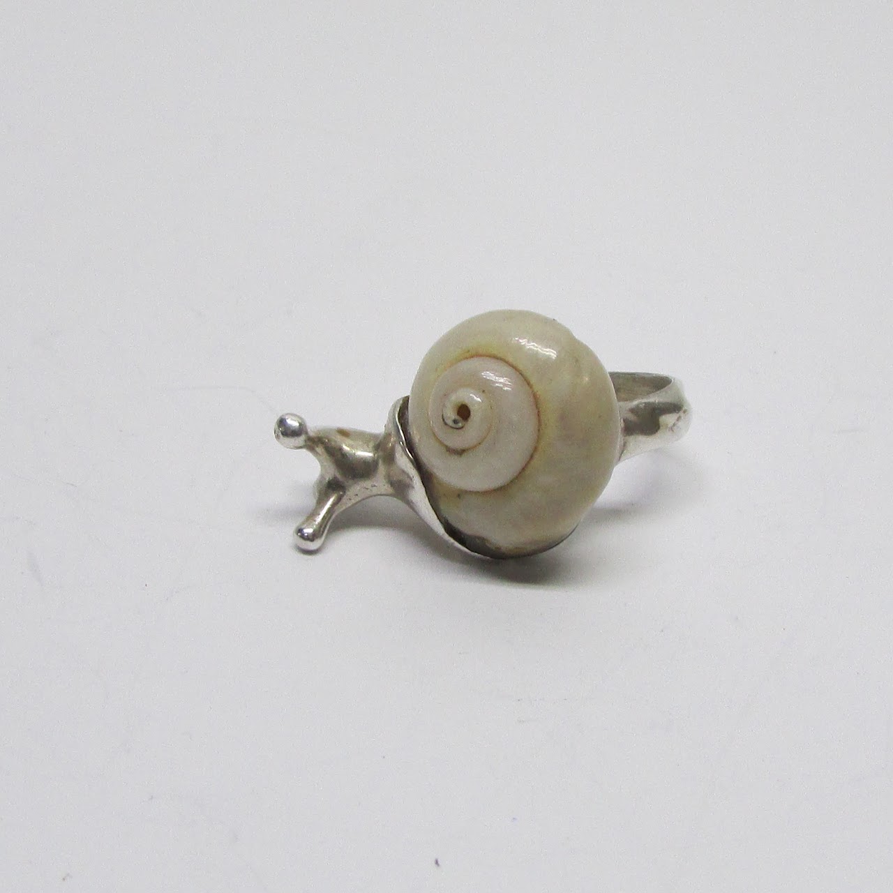 Sterling Silver & Shell Snail Ring