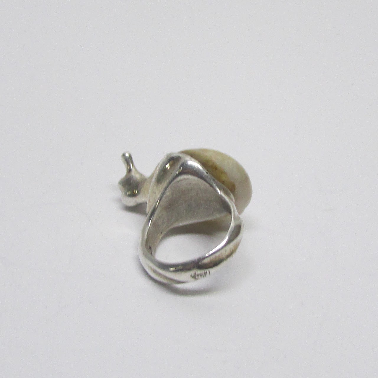 Sterling Silver & Shell Snail Ring