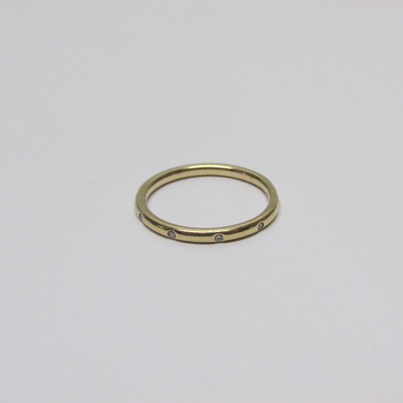 14K Gold & Diamond Thin Band Ring