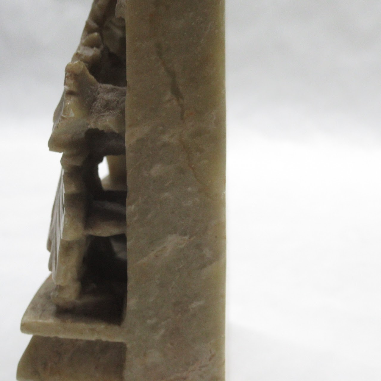 Carved Stone Bookends Pair