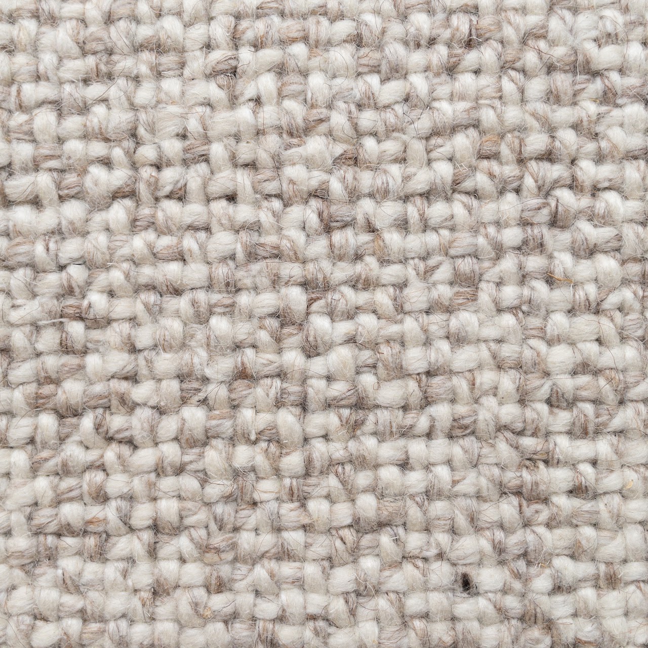 Beige Heathered Wool Area Rug